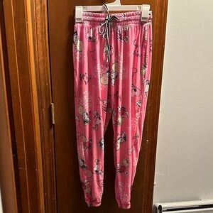 Pink Cartoon Print Kids Pajama Pants